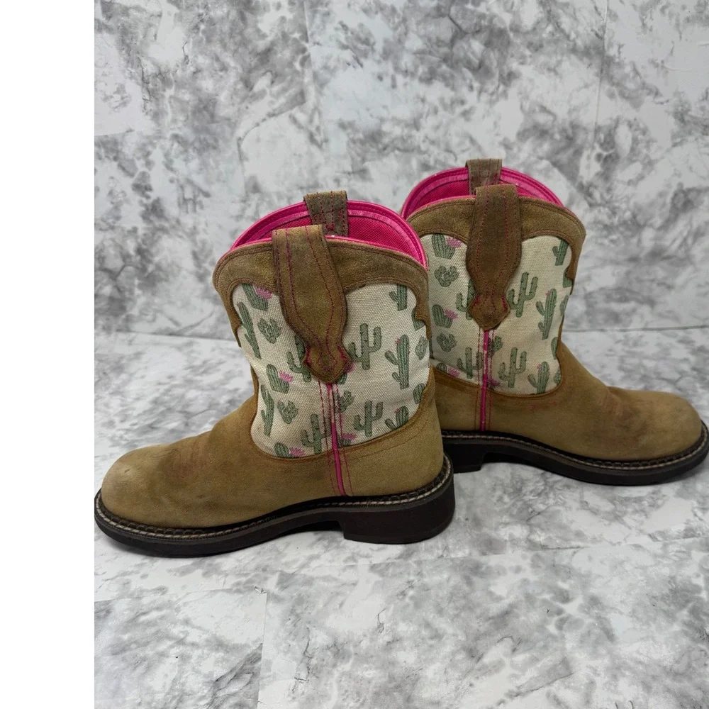 Ariat Fatbaby Heritage Dapper Cactus Tan Suede Western Boots boho festival  6B‎